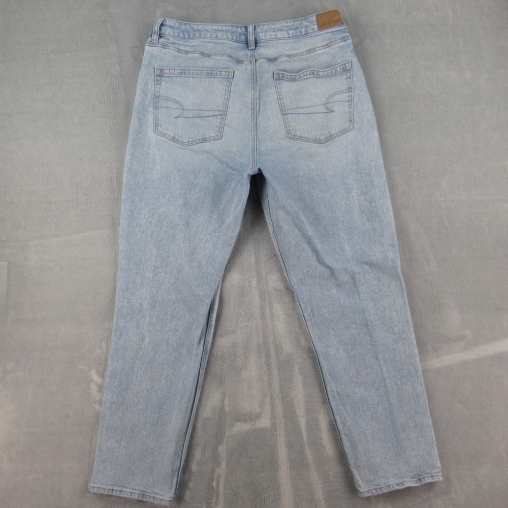 American Eagle Mom Jean Light Wash High Rise Denim Pants Womens 12 Regular - Picture 8 of 13